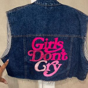 Chainstitch denim vest sized M